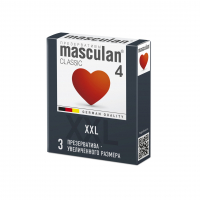 Презервативы Masculan Classic 4, 3 шт. Увеличенного размера (XXL) розового цвета