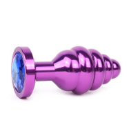 Втулка анальная VIOLET PLUG MEDIUM (фиолетовая), L 80 мм D 34 мм, вес 90г, цвет кристалла синий