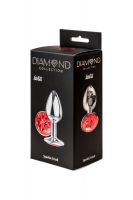 Lola Toys Diamond Sparkle Small, серебристая. Анальная пробка с красным кристаллом