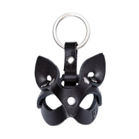 Fetish Dreams Брелок маска кошки 5.5см, черный. Из натуральной кожи