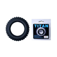 Baile Titan Cock Ring, черное. Эрекционное кольцо с ребрышками