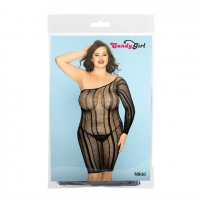 Платье-сетка и стринги Candy Girl Nikki черные, 2XL