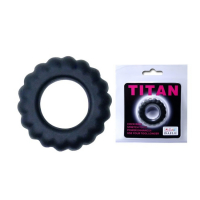 Baile Titan Cock Ring, черное. Эрекционное кольцо с крупными ребрышками