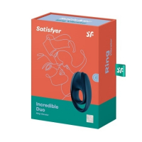 Satisfyer Incredible Duo, темно-синее. Двойное виброкольцо для пениса