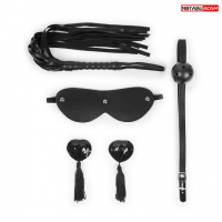 НАБОР (маска, кляп, пэстисы, плётка) цвет чёрный